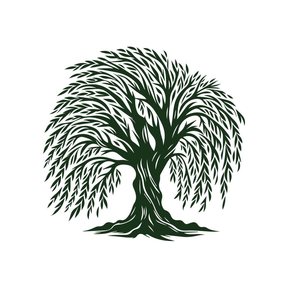 Creative collection of tree silhouette design on a white background vector