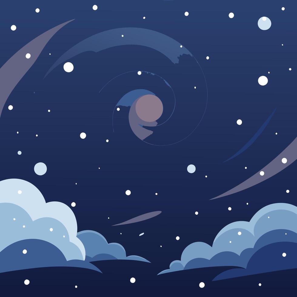 Mesmerizing snowfall illuminated against a dark background creating a magical winter vector