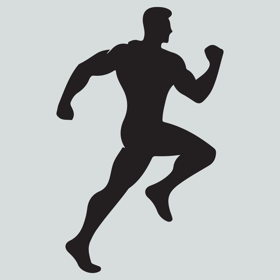 Creative super man running silhouette design vector