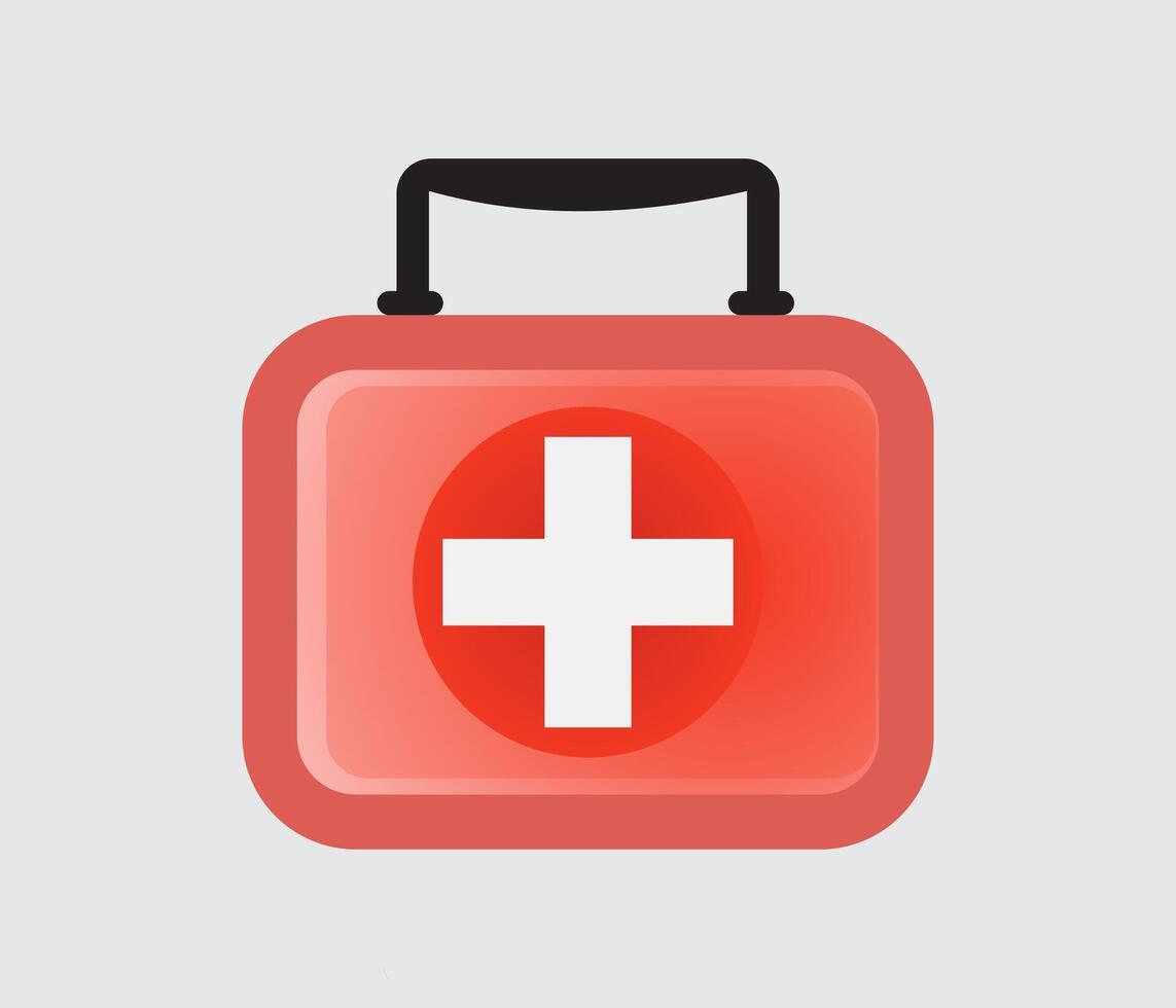 a red first aid kit icon on a white background vector