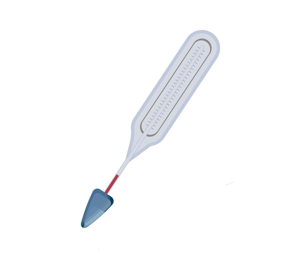 a thermometer with a red tip on it vector