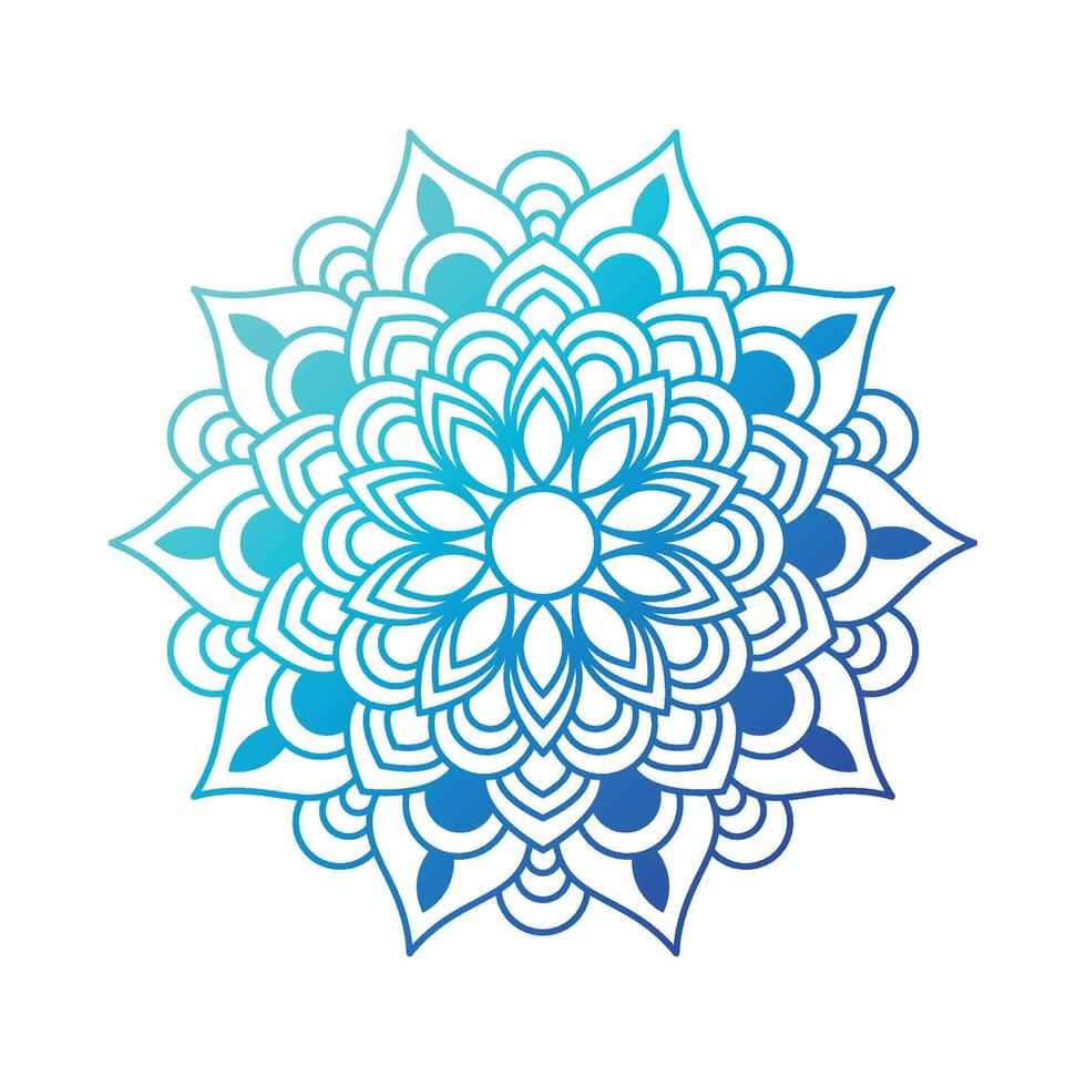 Blue Gradient Luxury Mandala Pattern Ornament vector