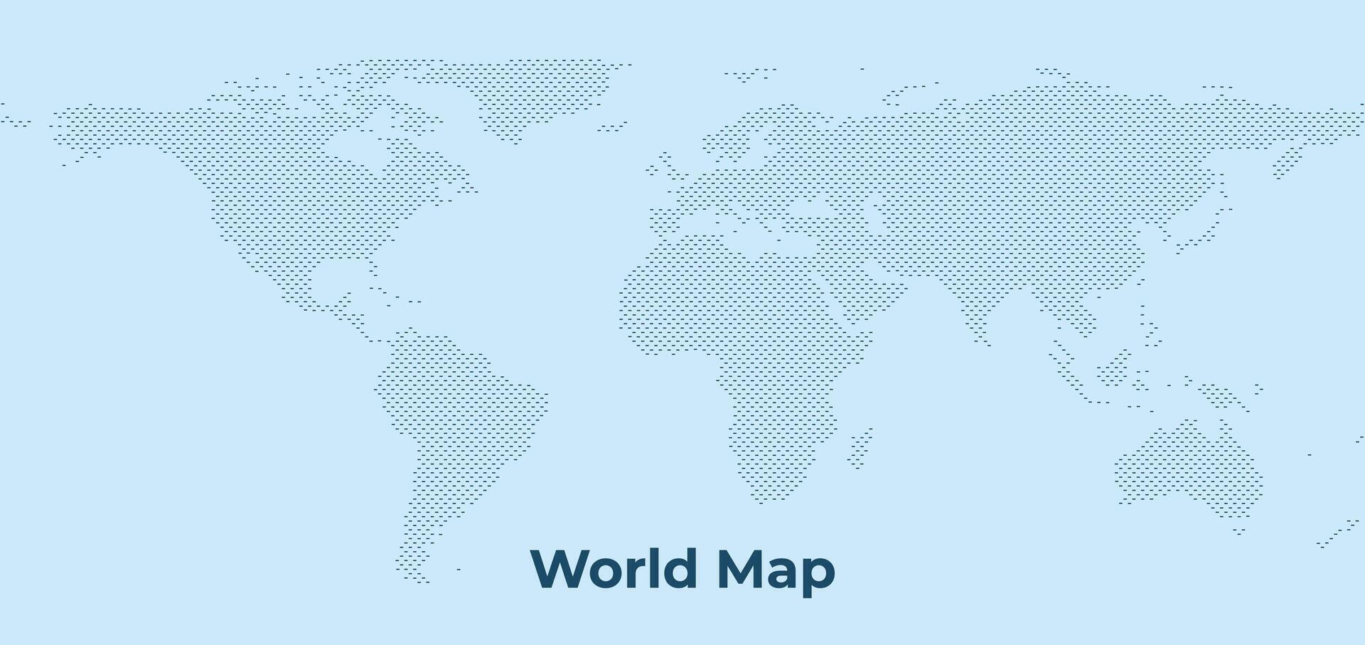World Map Background with Dash Pattern vector