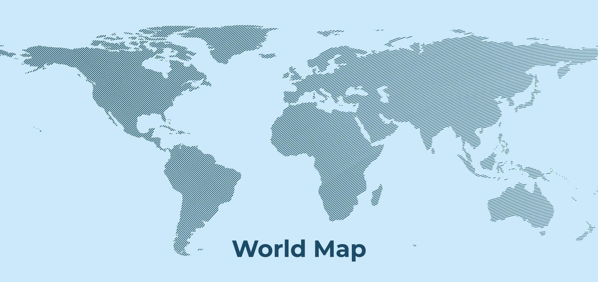 World Map Background with Dense line Pattern - Global Dotted Design vector