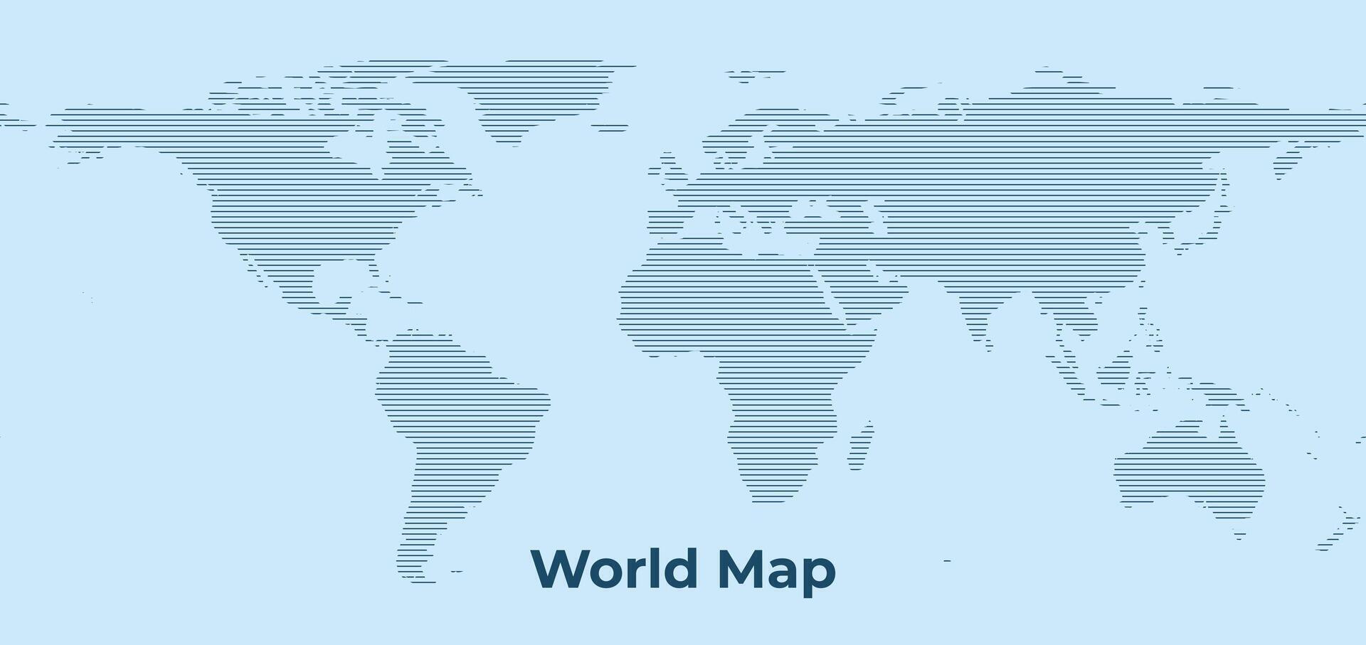 World Map Background with Line Pattern - Global Dotted Design vector