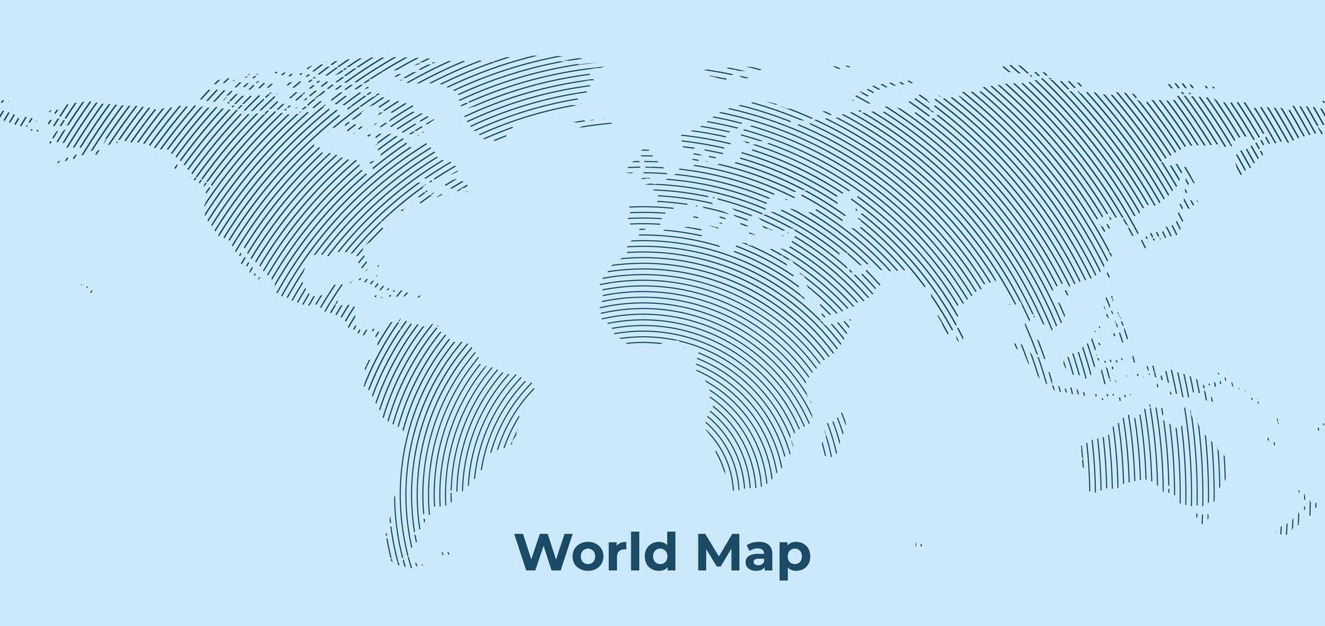 World Map Background with circular line Pattern - Global Dotted Design vector