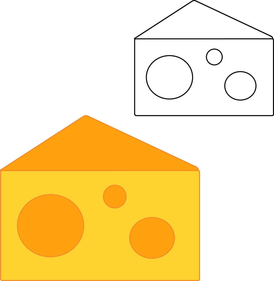 Cheese icon, illustration. Flat graphic line design style. cheese icon illustration isolated on White background, cheese icon Eps10. cheese icons graphic design symbols. vector