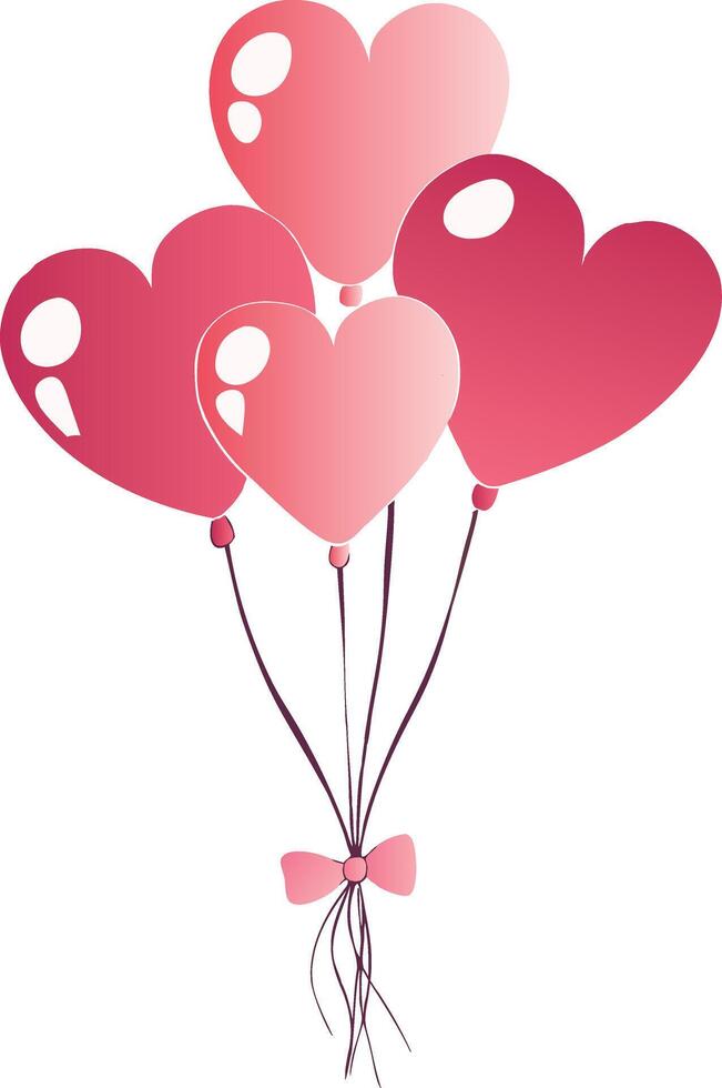 Pink Heart Balloons vector