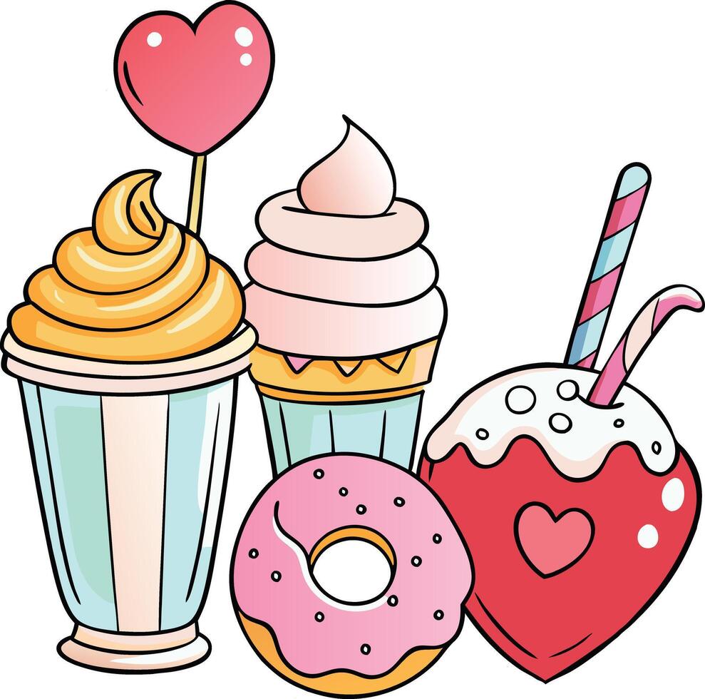 Sweet clipart Happy Valentines Day Treats vector