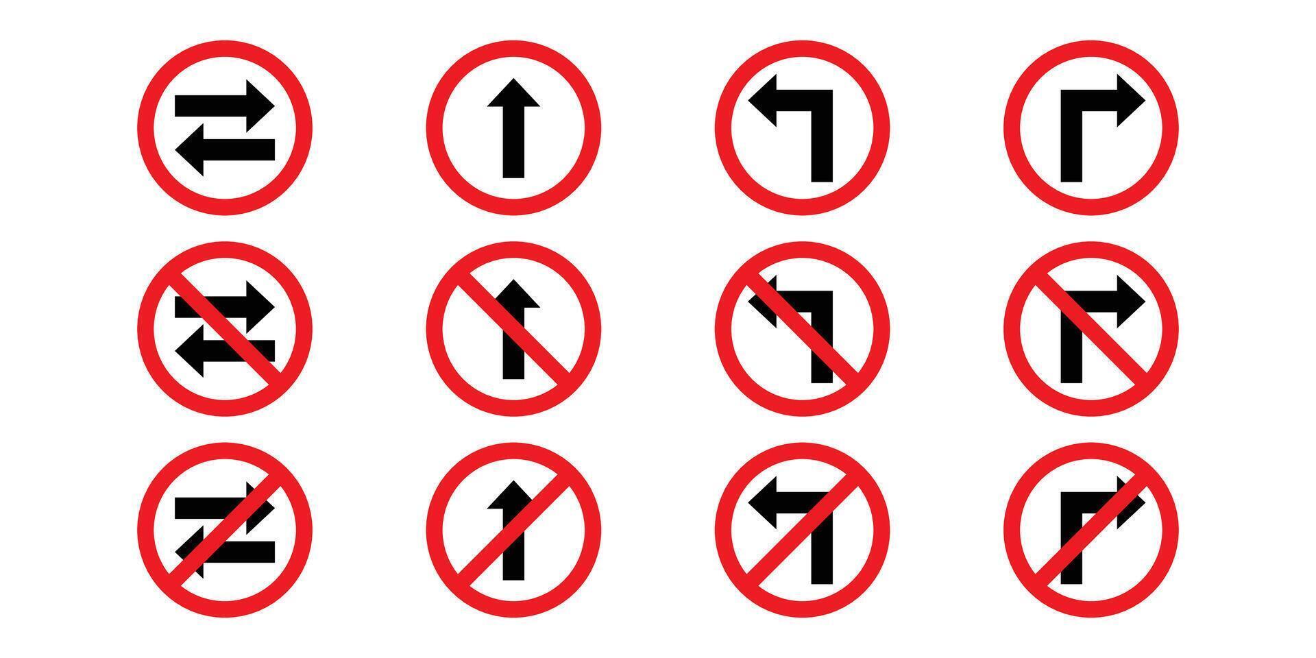 Road Traffic Prohibition Signs. Set of standard road traffic prohibition signs. vector