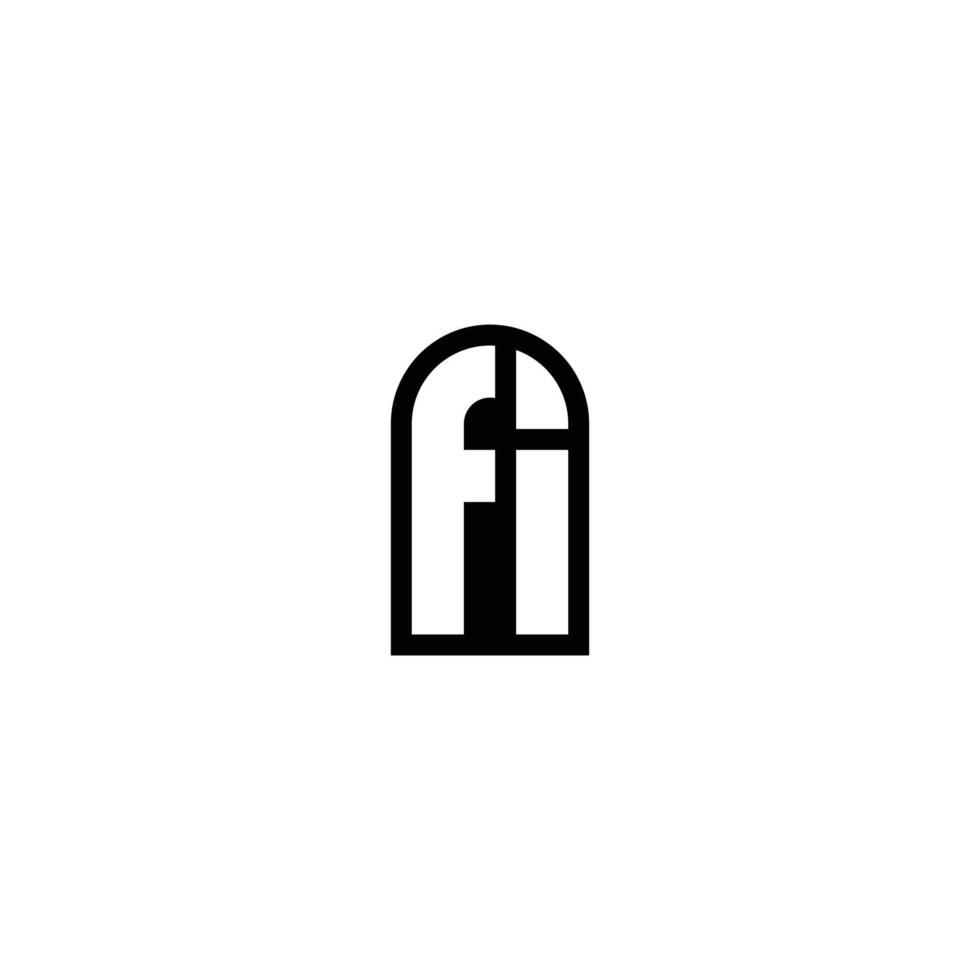 IF or FI Modern Logo and Icon Design vector