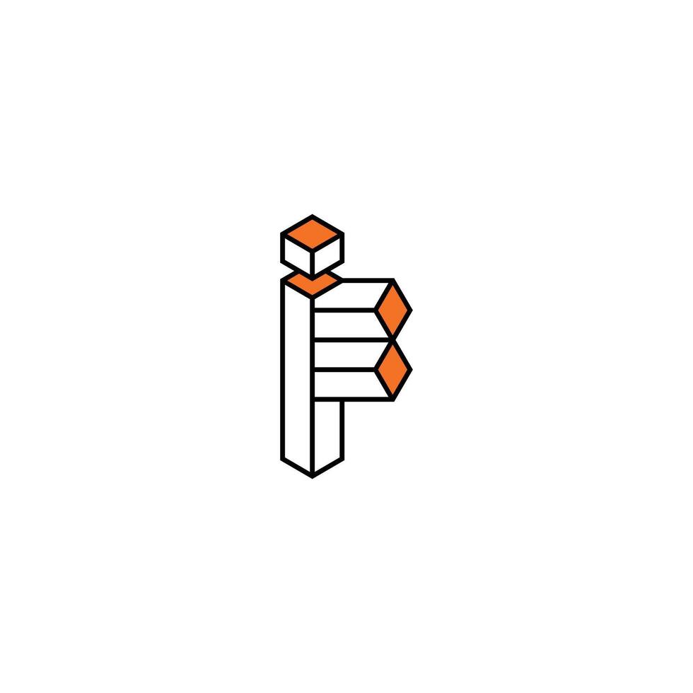 Geometric IF FI Monogram Logo with a Sharp Look vector