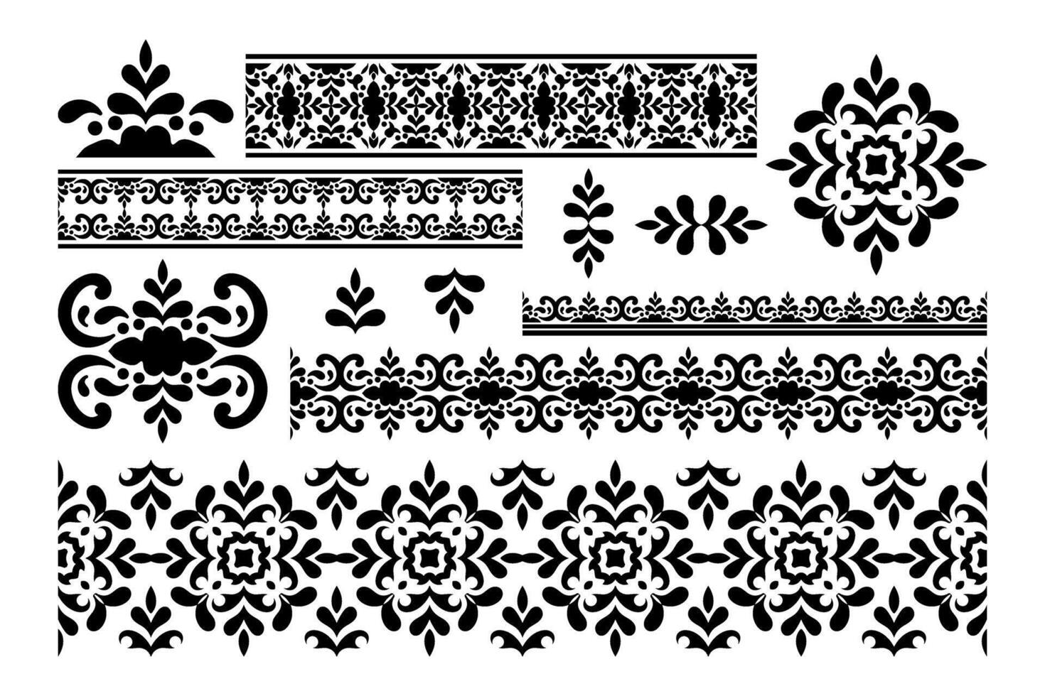 Decorative Ornamental Border Collection. vector