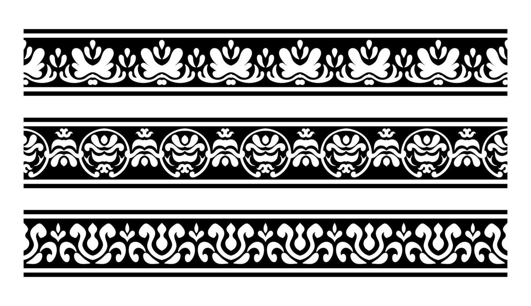 Vintage Ethnic Pattern Border Collection. vector