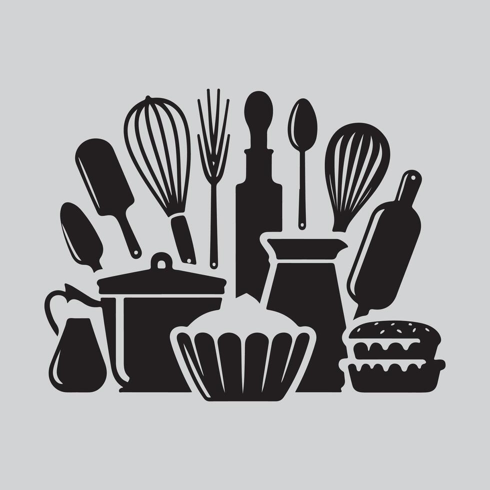 Bakery stuffs for logo usable vector