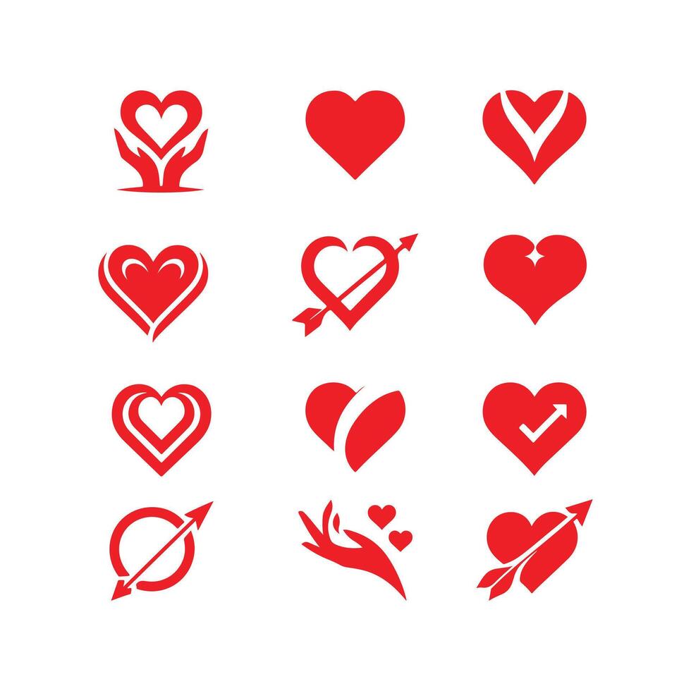 love icon in red color vector