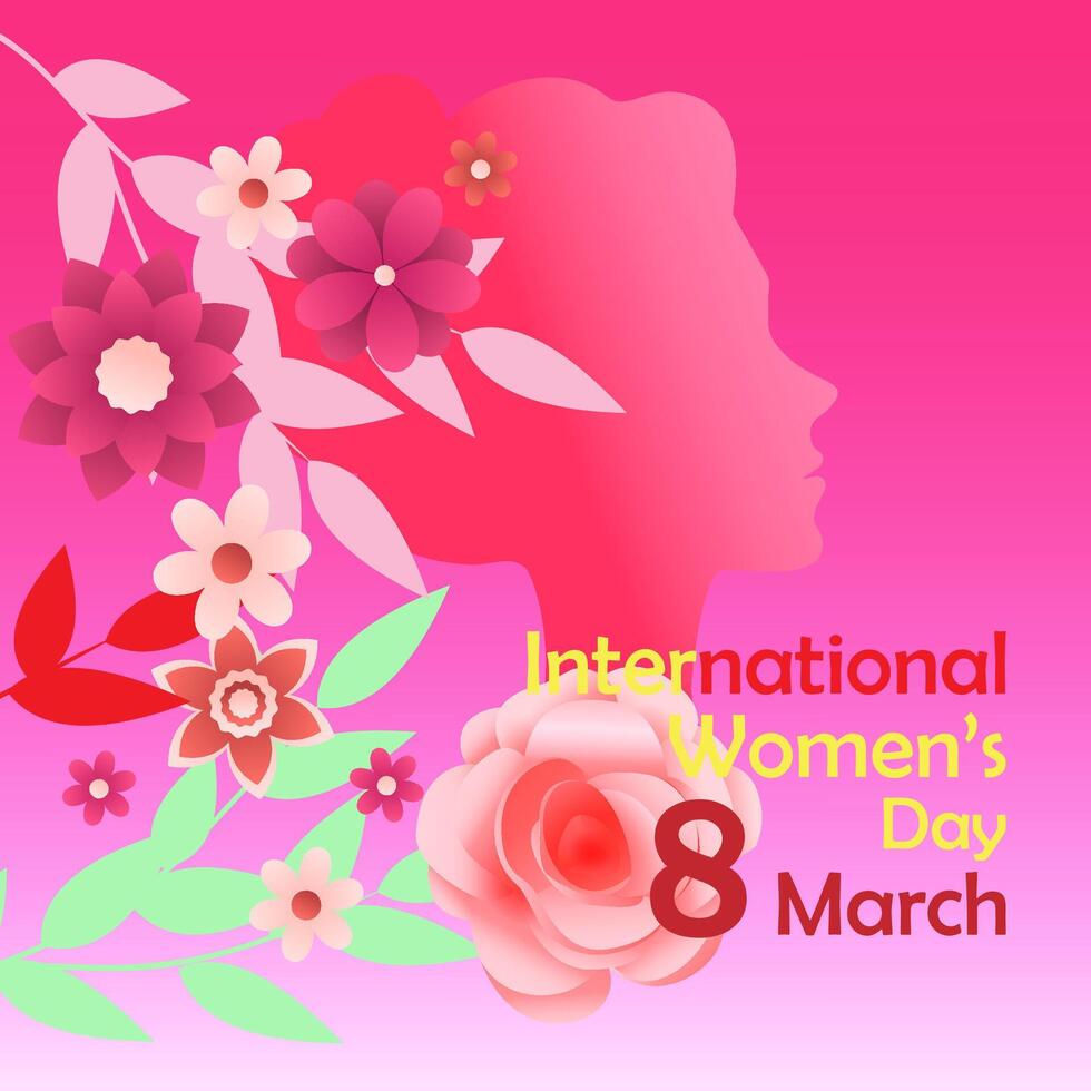 Happy International Womans Day stunning Gradient Design vector