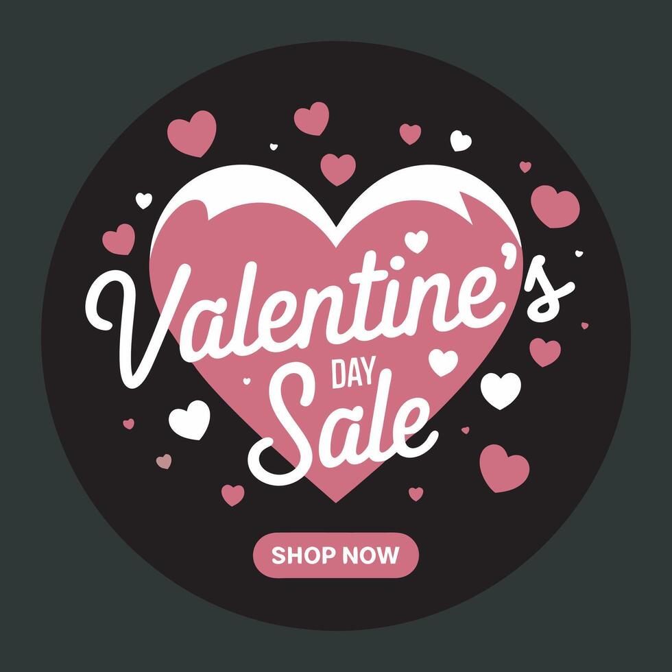 Valentine's day sale banner vector