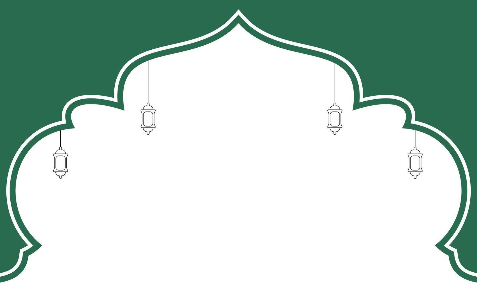 Elegant Islamic Background with Hanging Lanterns vector