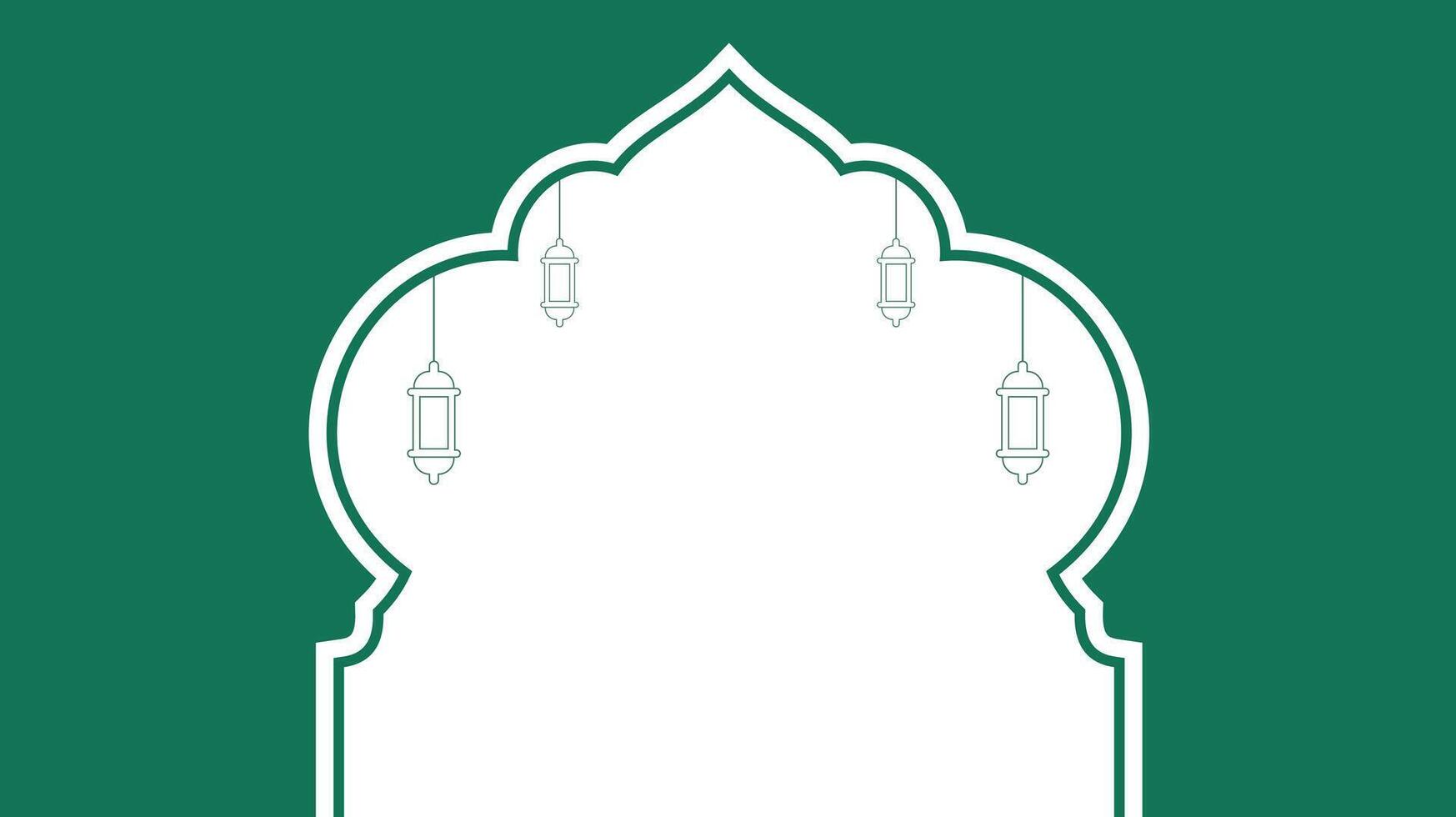 Elegant Green Ramadan Design with Lanterns vector