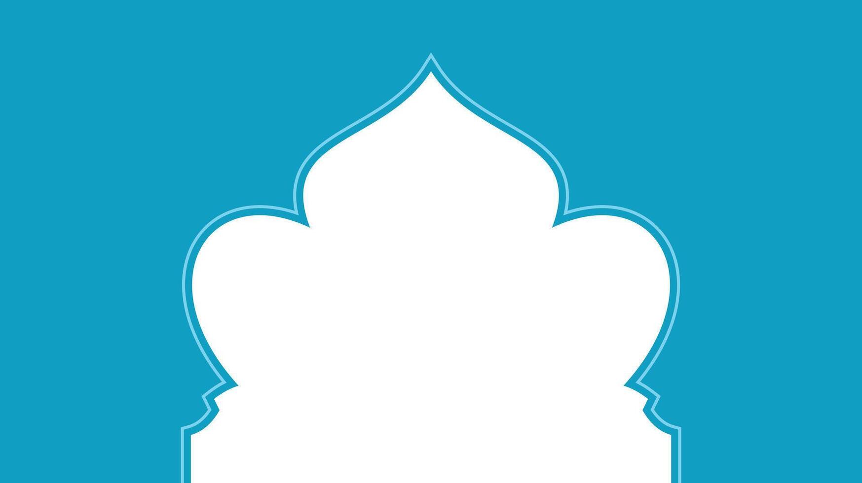 Islamic Greeting Card Background with Arabic Arch Frame vector