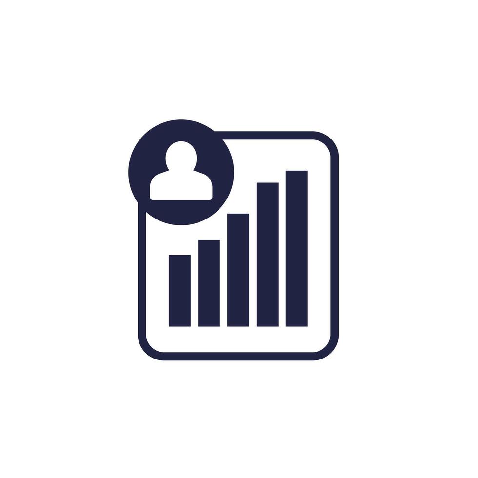 user metrics icon, pictogram on white vector