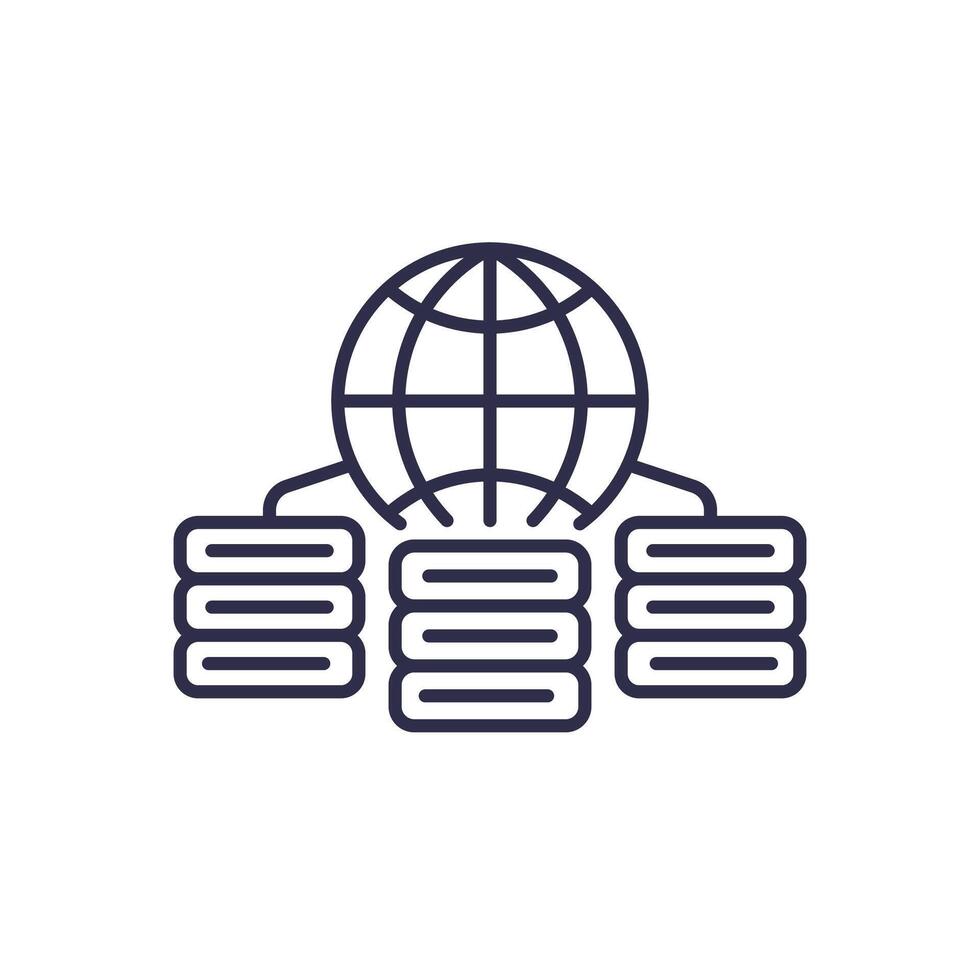 CDN, Content delivery network line icon vector