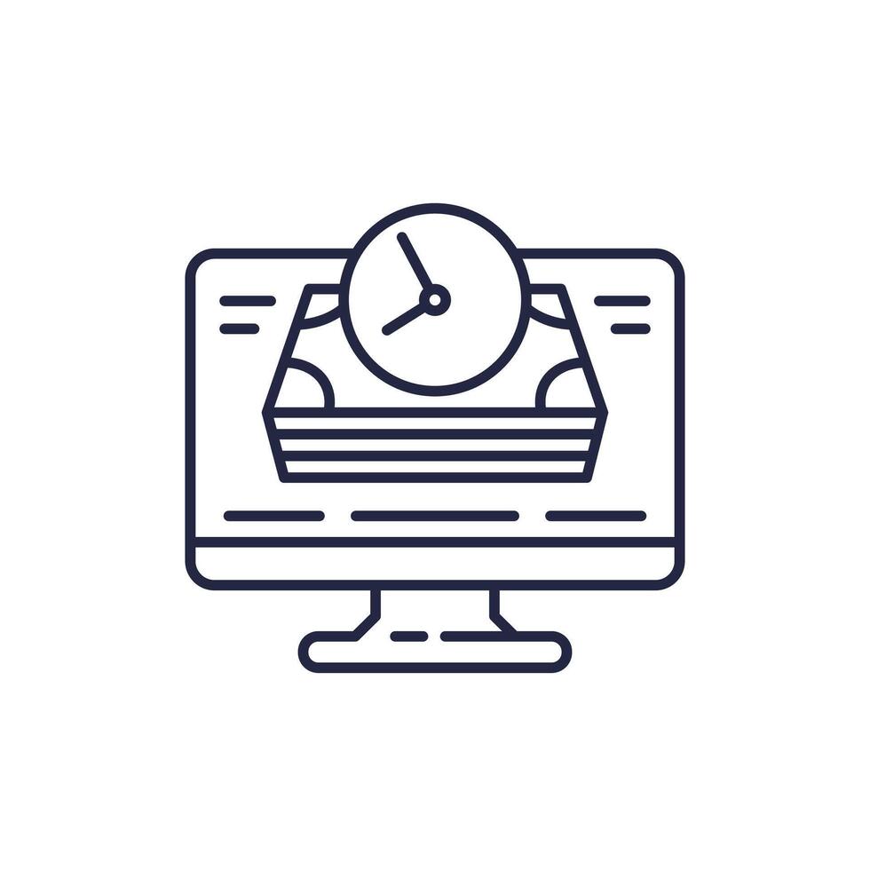 fast money, online loan line icon on white vector