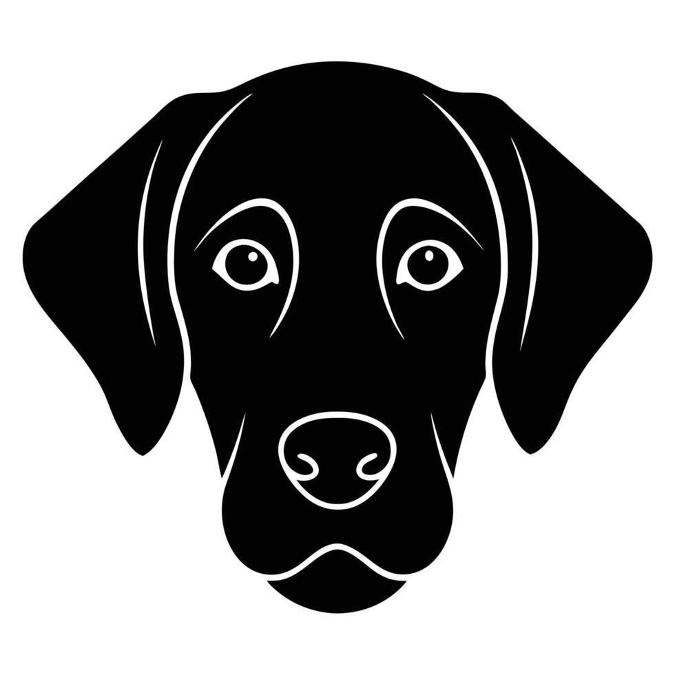 Abstract Labrador Retriever Dog Face Silhouette Icon vector