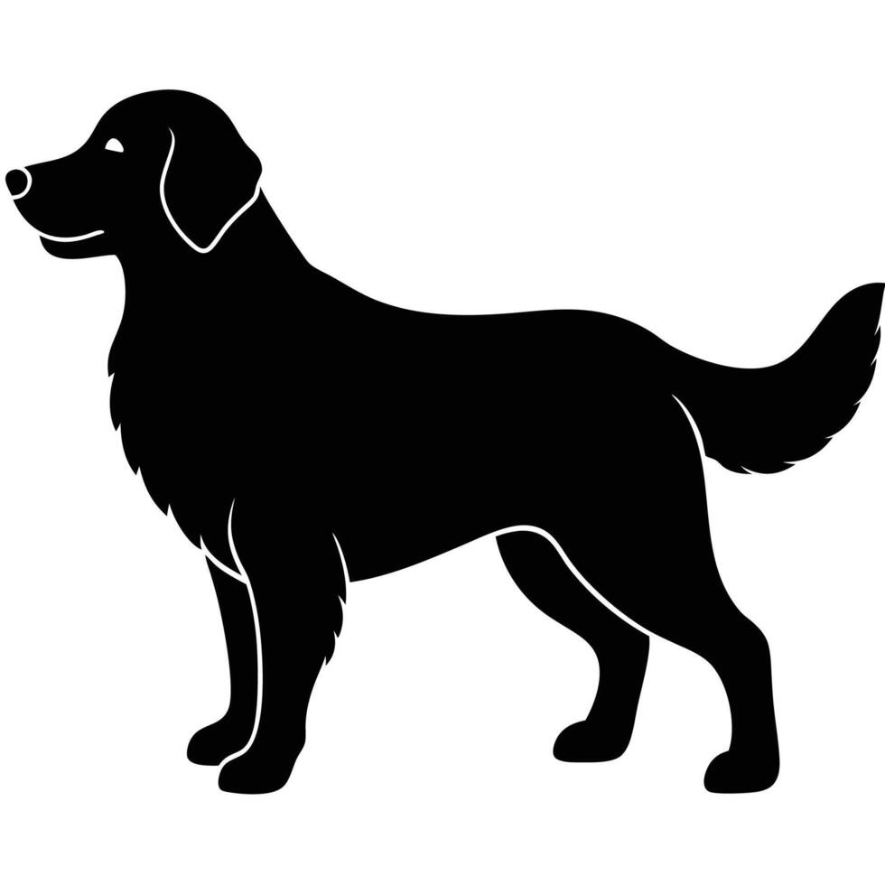 Golden Retriever dog silhouette black and white Graphic Art perfect for digital art and branding vector