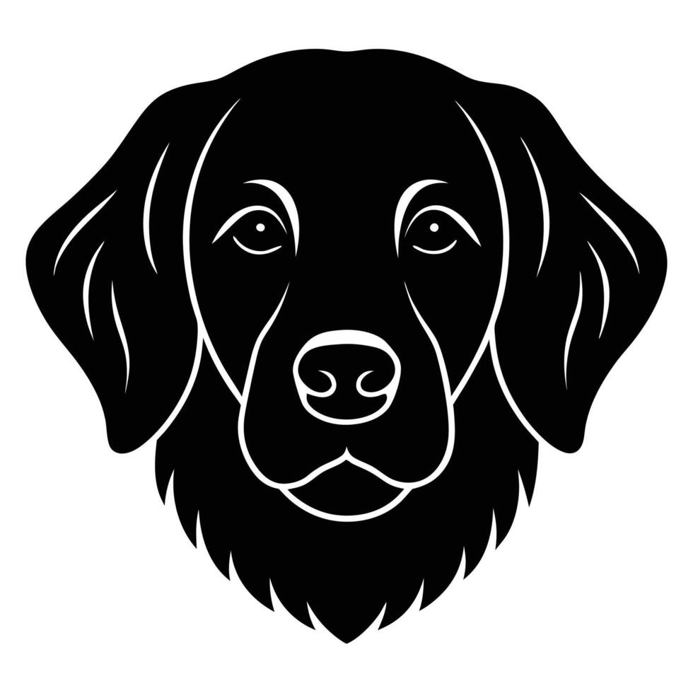 Golden retriever dog face silhouette icon in black Graphic Art design for pet and animal themes vector