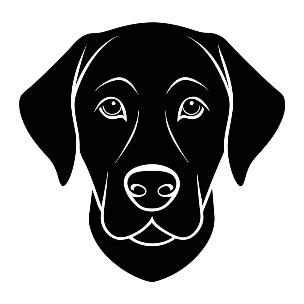 Simplified Labrador Retriever Dog Face Silhouette Icon vector