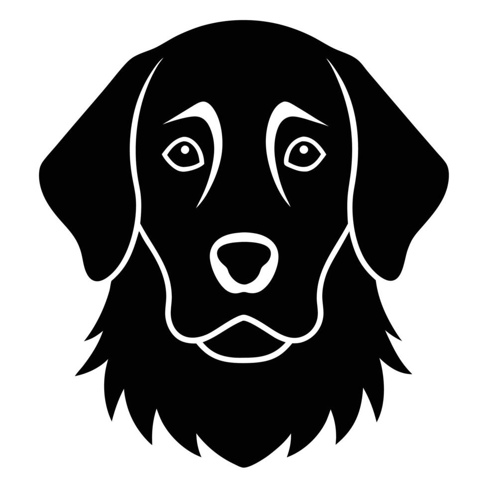 Golden Retriever dog silhouette with sad expression black and white Graphic Art perfect for pet illustrations branding and design projects vector