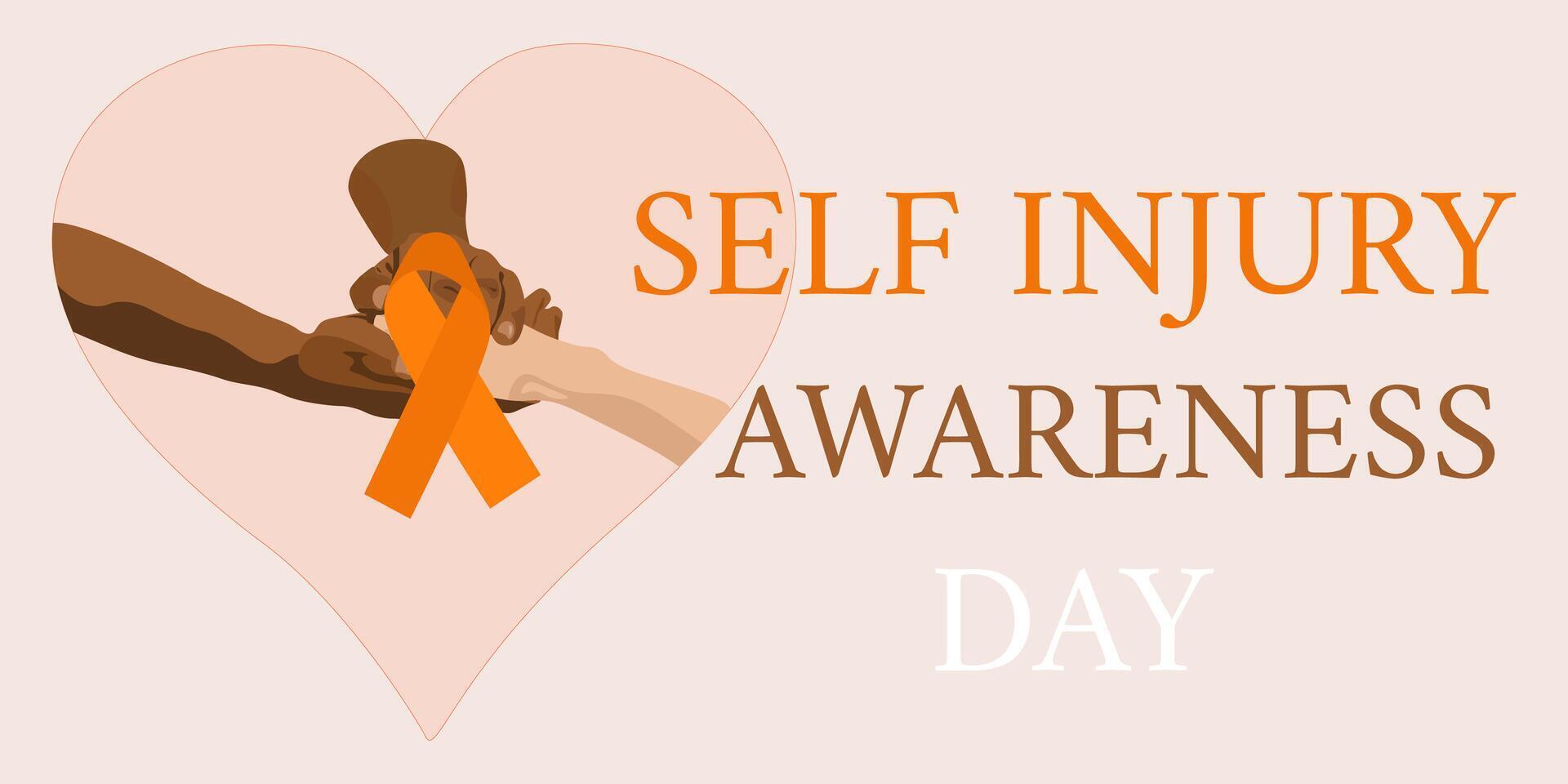 Self-Injury Awareness Day background template. vector