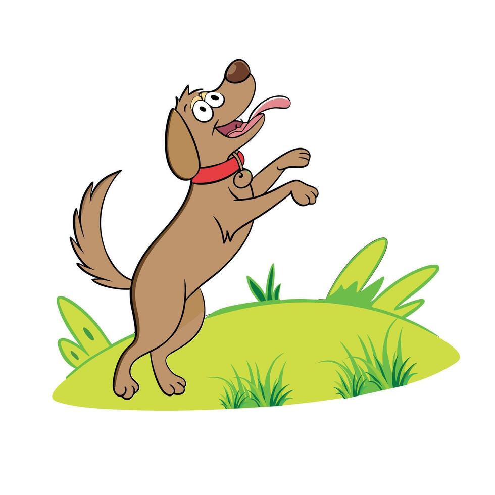 Cartoon dog playing vector