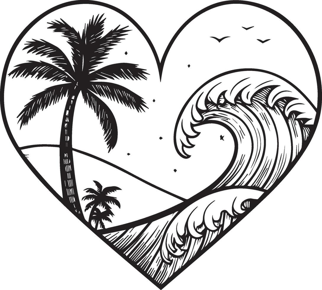 line drawing of a heart-shaped design. vector