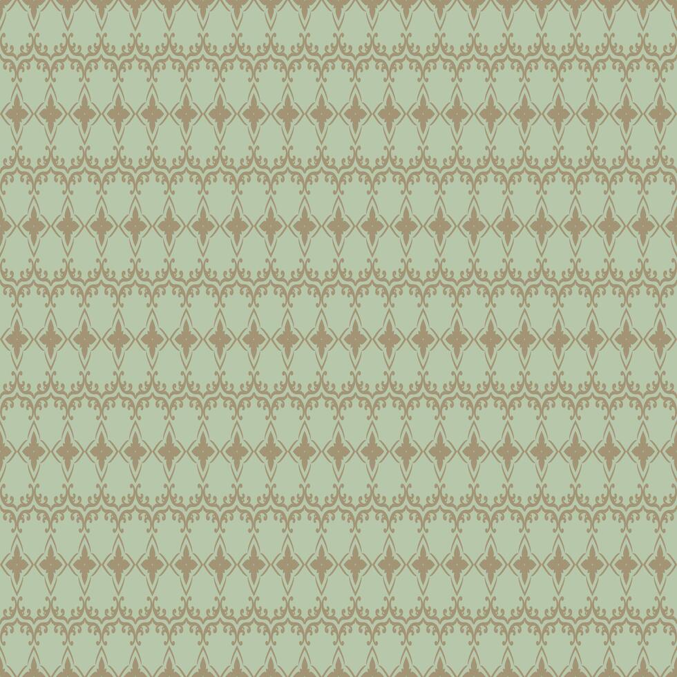 Luxury Elaborate Classic Vintage Seamless Plaid Pattern Rusty Gold Scroll Ornament on Olive Background Illustration for Elegant Textile Design Native American tribal fabric, tile, carpet, silk. vector
