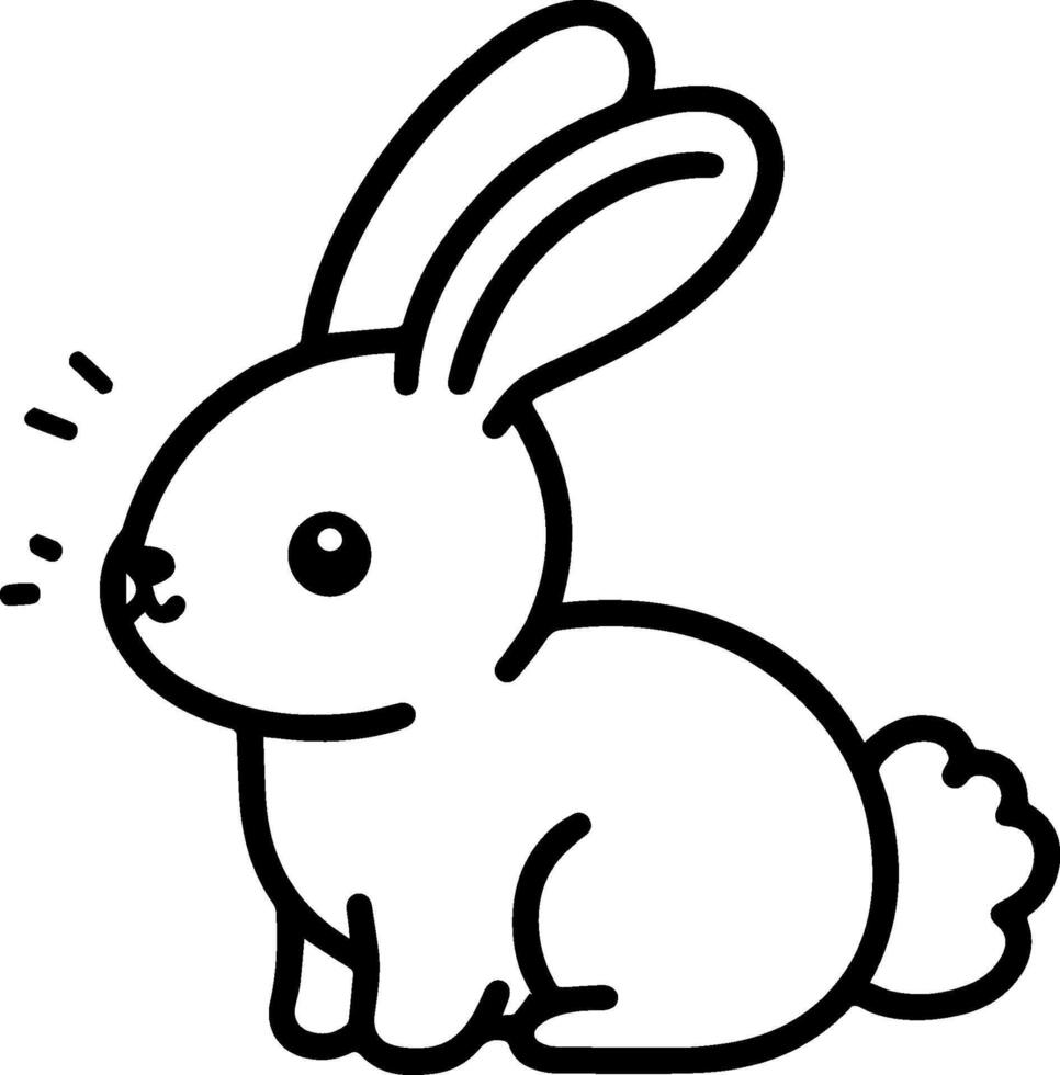 a black and white drawing of a rabbit silhouette vector