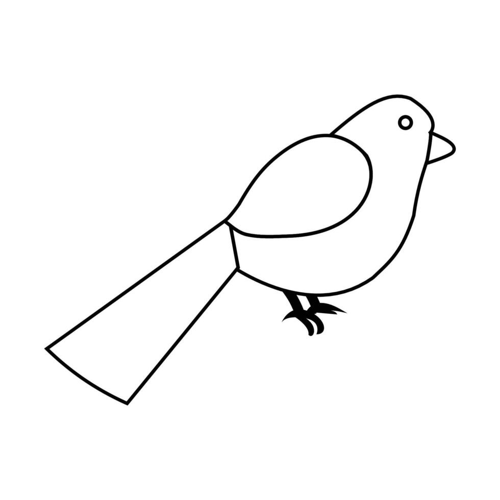 Bird line art illustration. vector