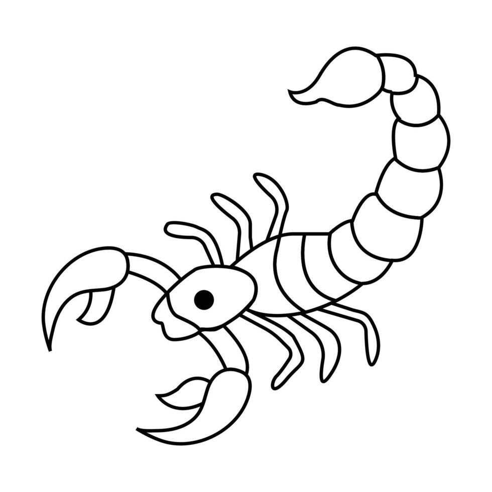 Bold scorpion line art illustration. vector