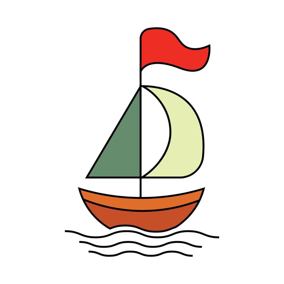 Sailing boat art illustration. vector