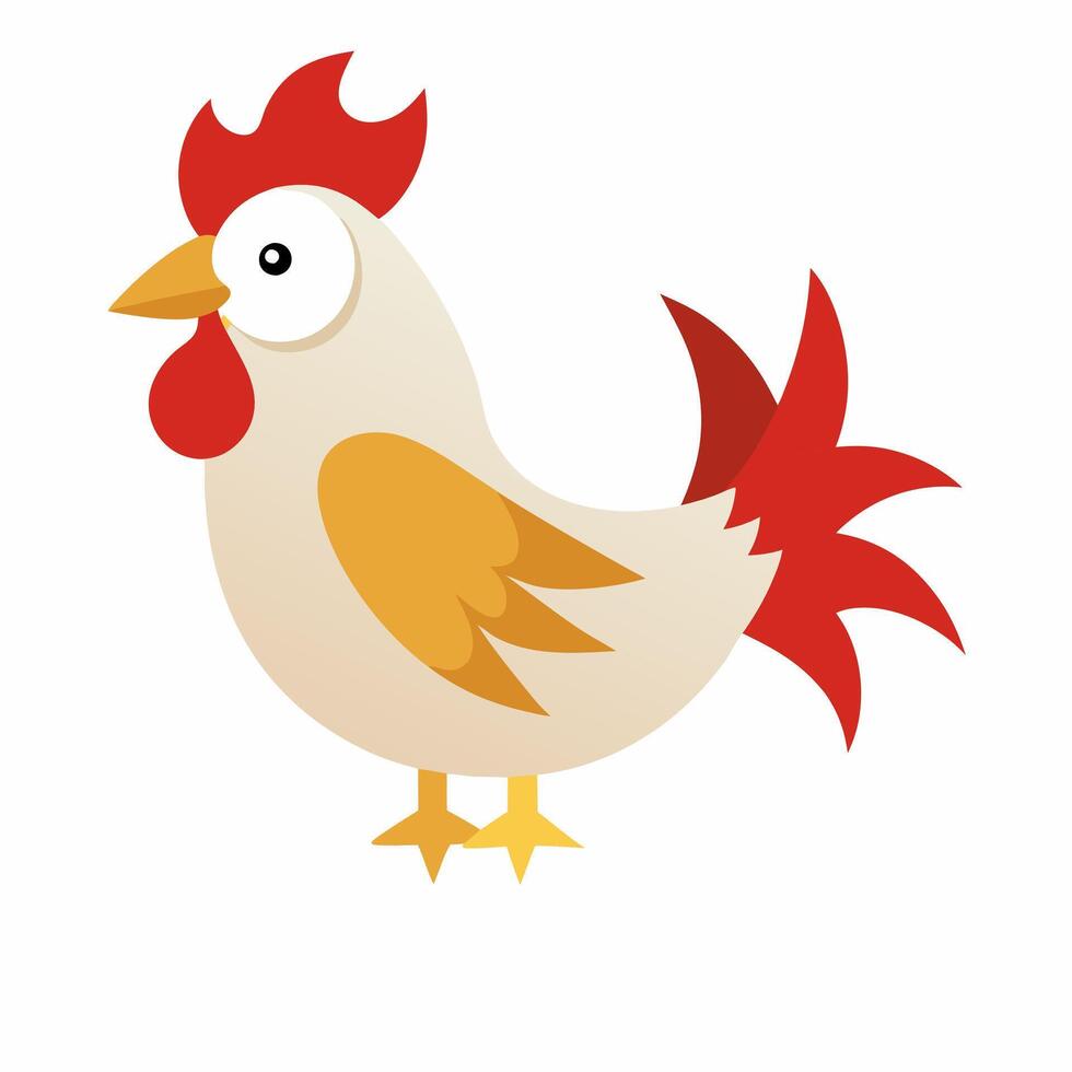 Cute chicken cartoon bird. Suitable for educational posters, logos, children's books and encyclopedias. Children's picture. vector