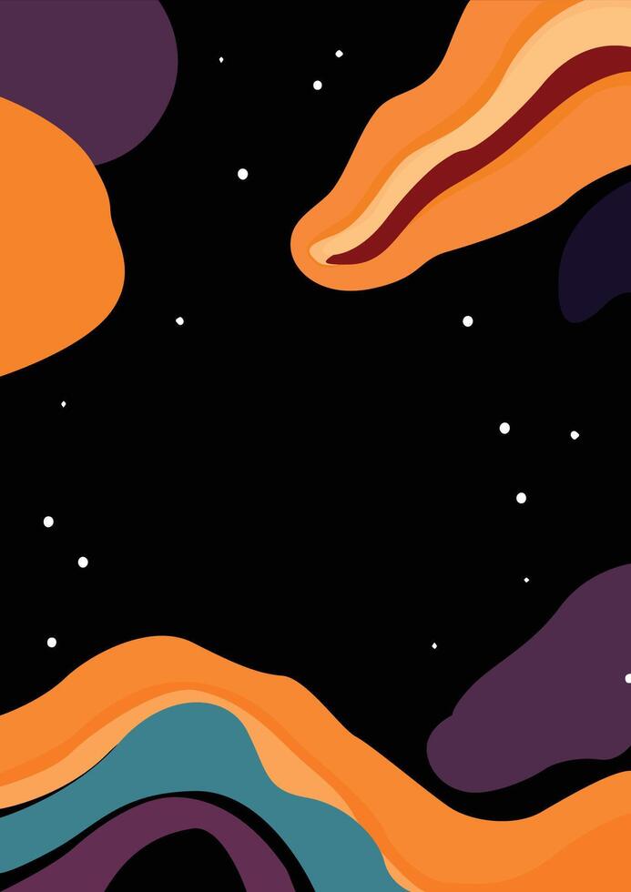 Abstract background featuring vibrant orange, blue, and purple clouds blending harmoniously. vector