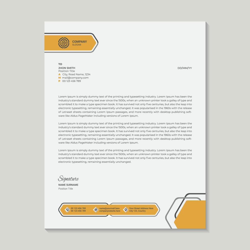 A Corporate Letterhead Design Template vector