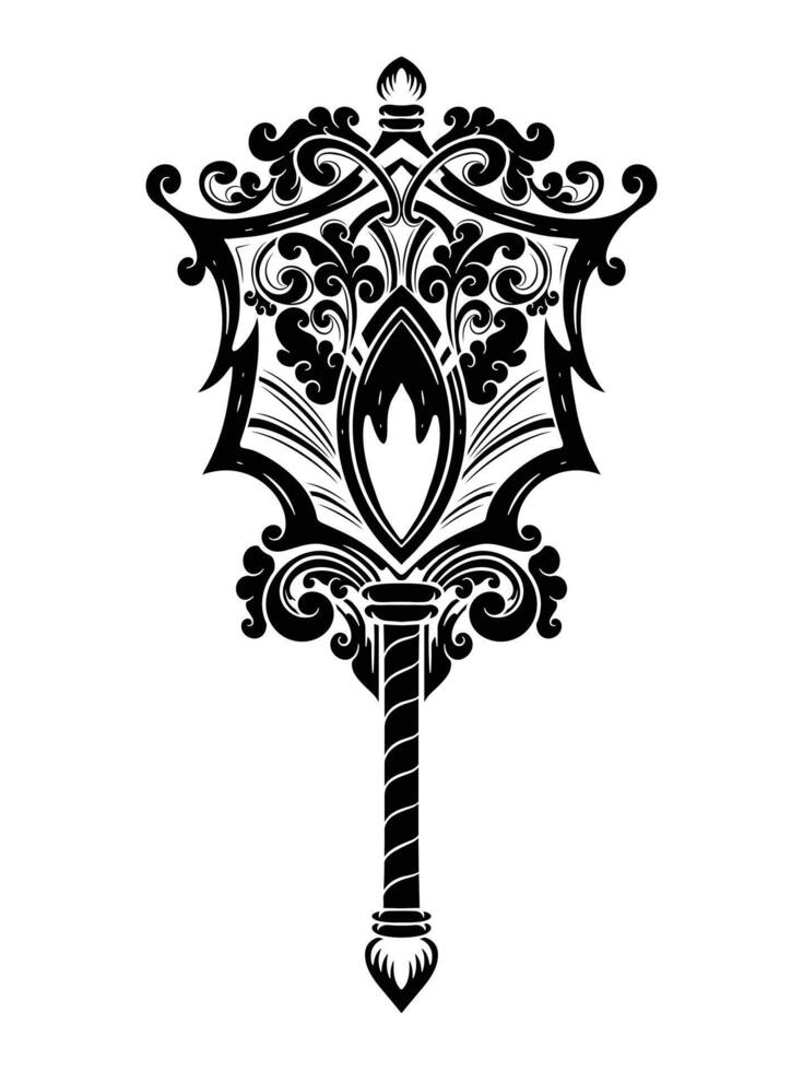 hand drawn lantern ornamental flower vector