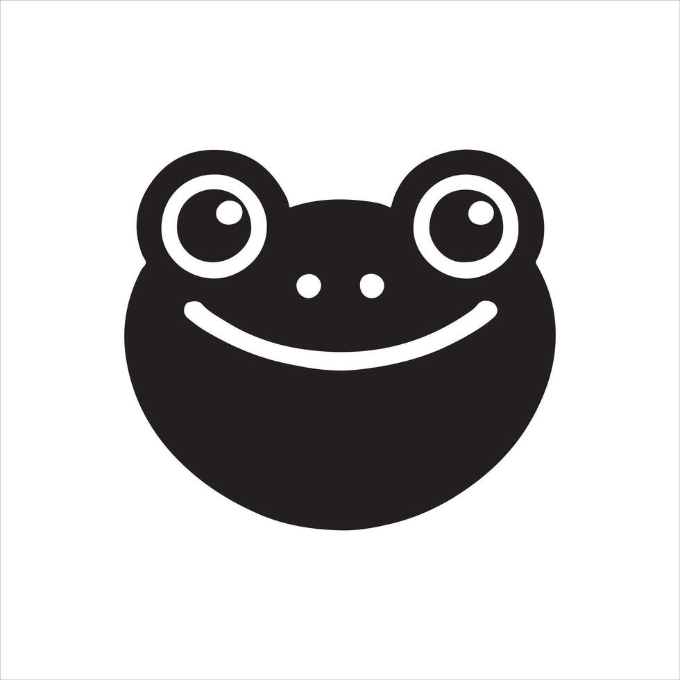 silhouette of a black and white frog icon vector