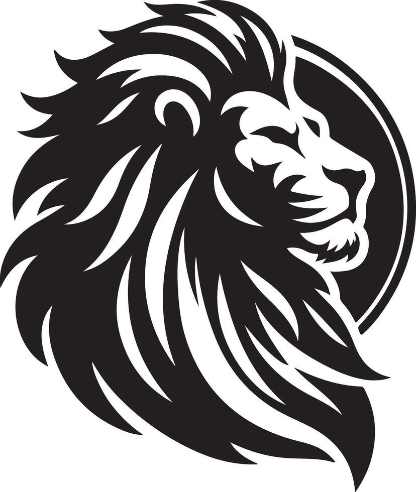 Lion Head Logo Silhouette vector