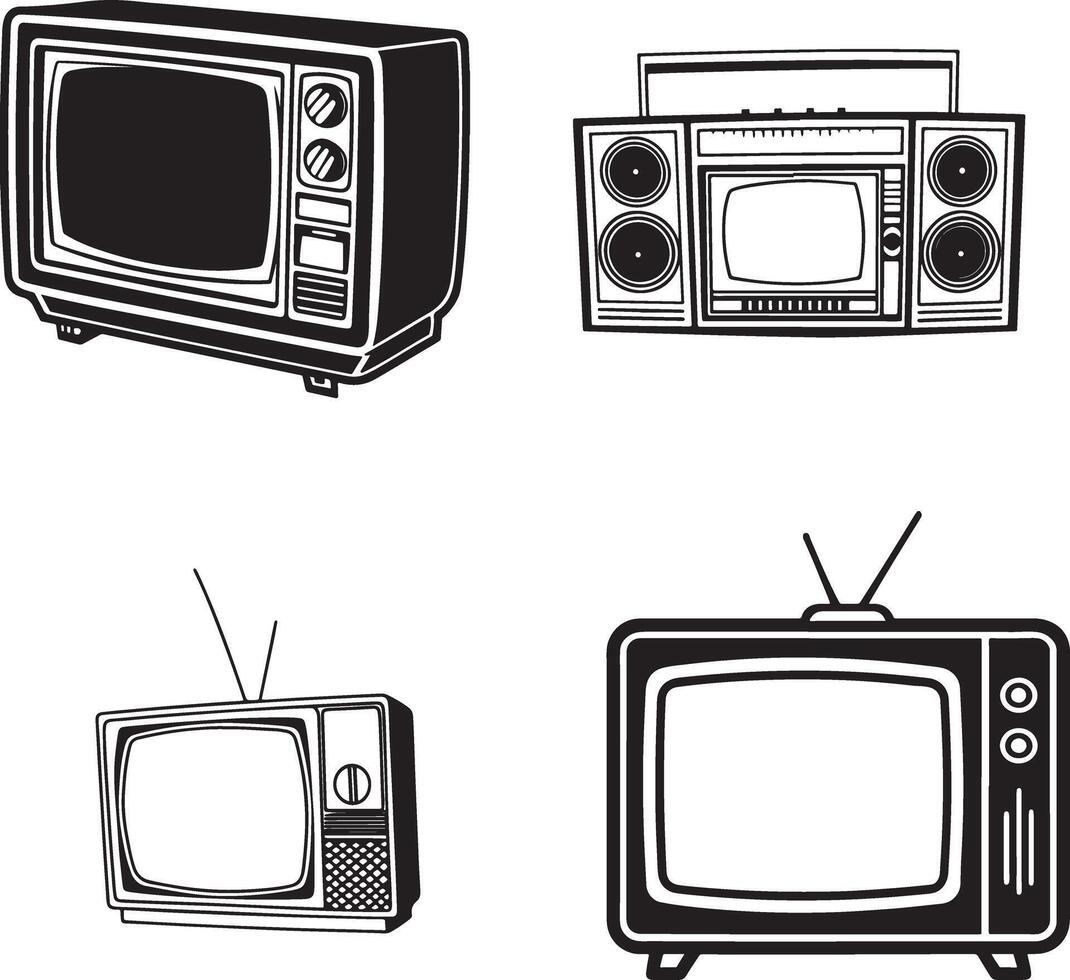 coloring page TV icon design vector