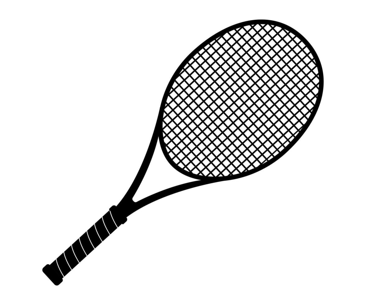 Tennis racket sport equipment hand drawn isolated illustration vector