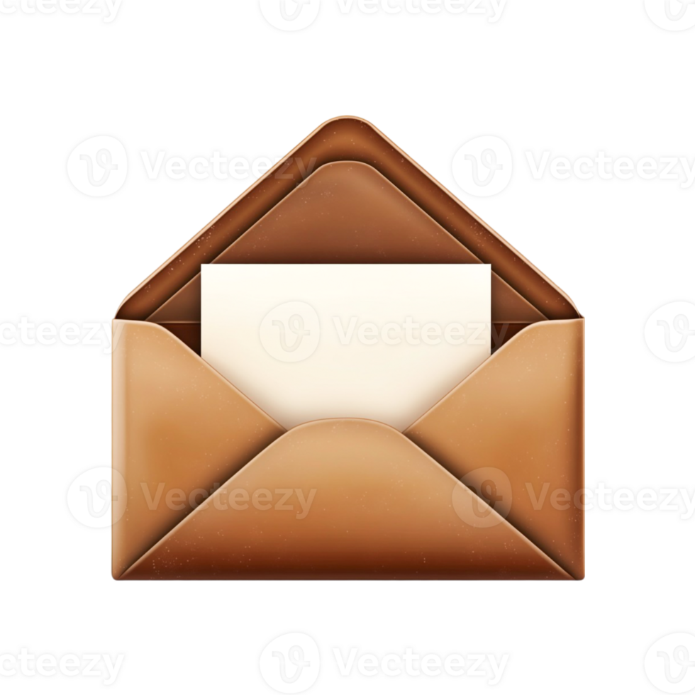 Brown Envelope with Blank Note Inside Message Delivery Correspondence png